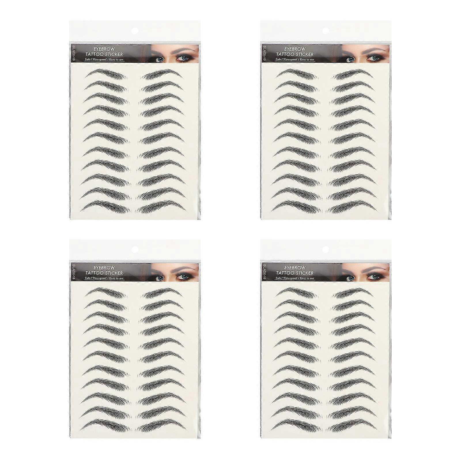 4 Sheets Eyebrows Sticker False Eyebrows Tattoos Temporary Eyebrows Tattoos