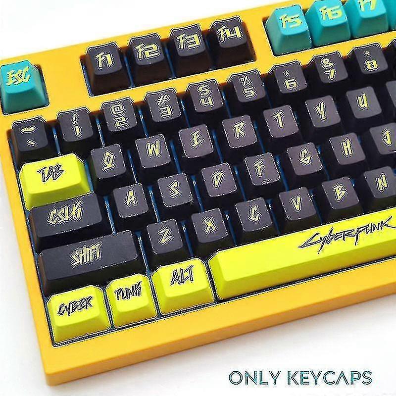 Game Cyberpunk 2077 Keycap 118 Pcs Pbt Oem Keycaps 6.25x For Cherry Mx Keyboard