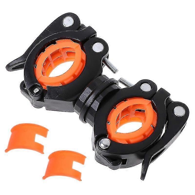Bycicle Rotating Light Double Holder Front Flashlight Lamp Pump Handlebar