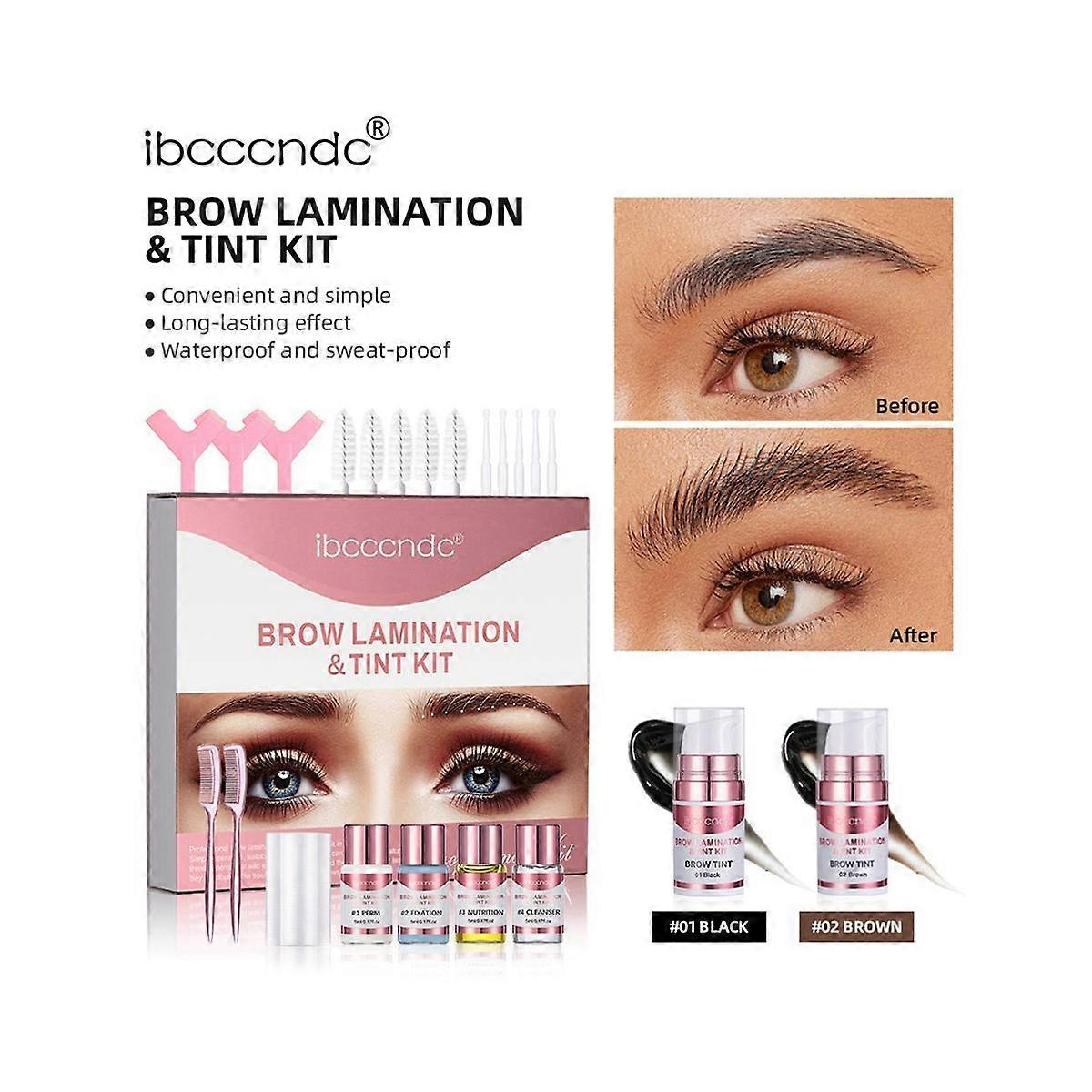Eyebrow Lifting Kit and Brow Lamination Perming Lotion Dye Combination Brow Setting Eye Makeup