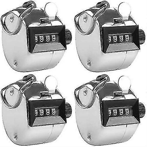 4-Pack 4-Digit Hand Tally Counters: Mechanical Lap Tracker Manual Clicker with Reset