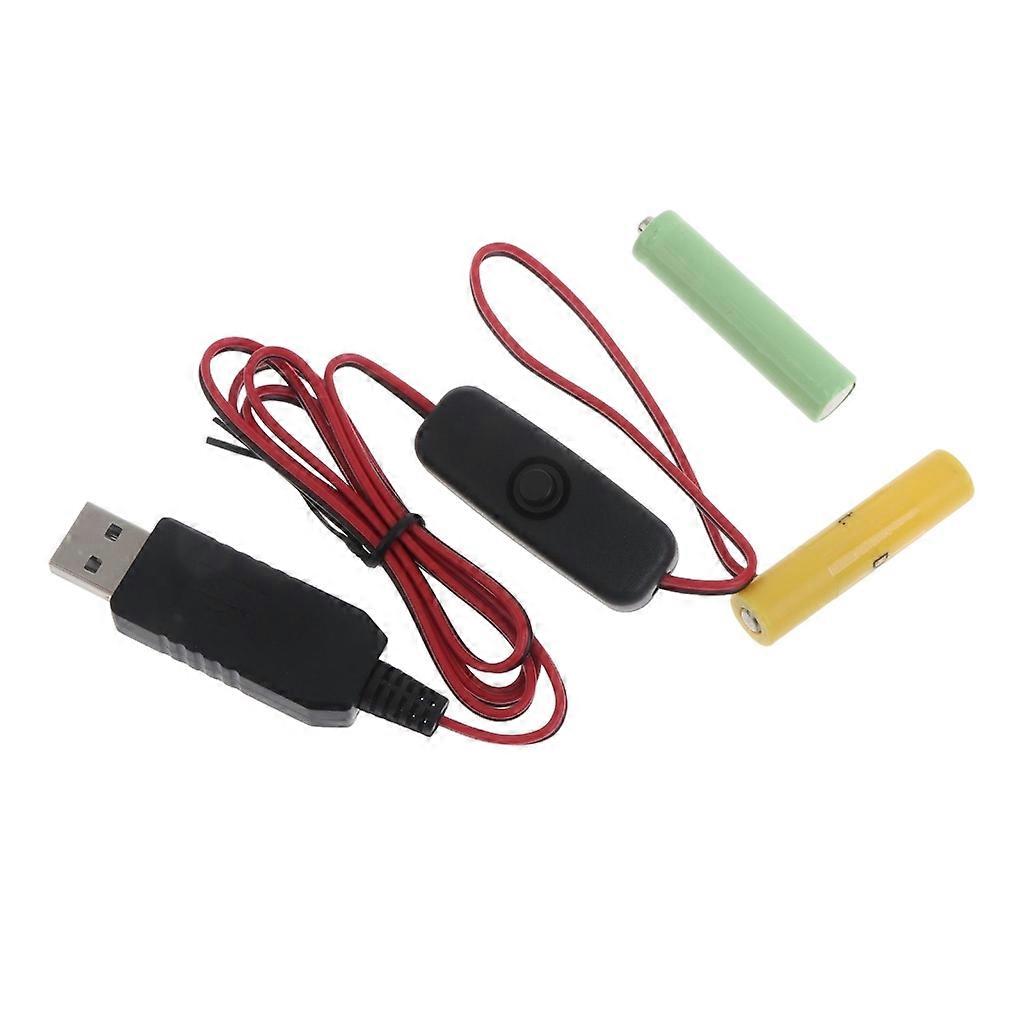 Universal Type C/USB to 3V LR03/AM4/AAA Dummy Battery Power Cable with Switch