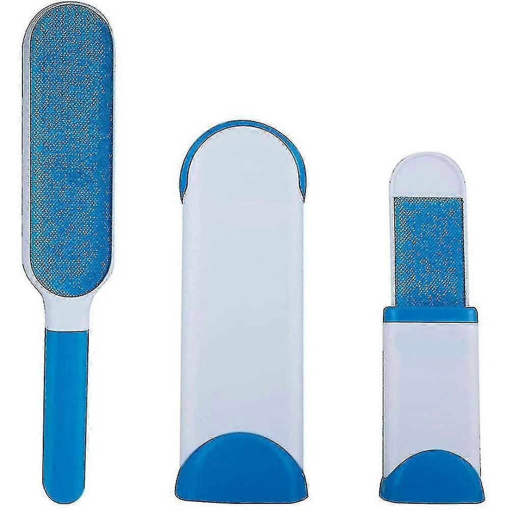 Three Pieces Of Lint Removal Brush Set-blue