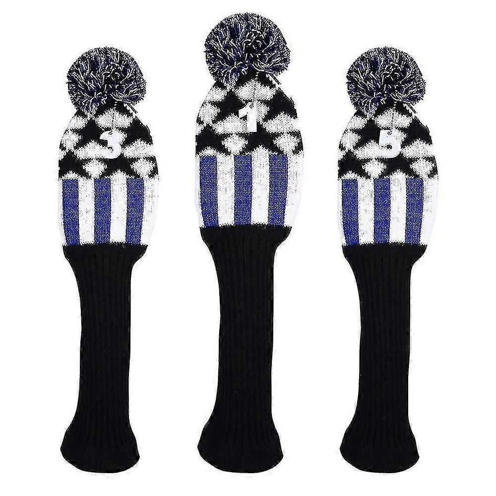 3pack Head Covers Golf Headcover Set For Wood Hybrid With Number Tags