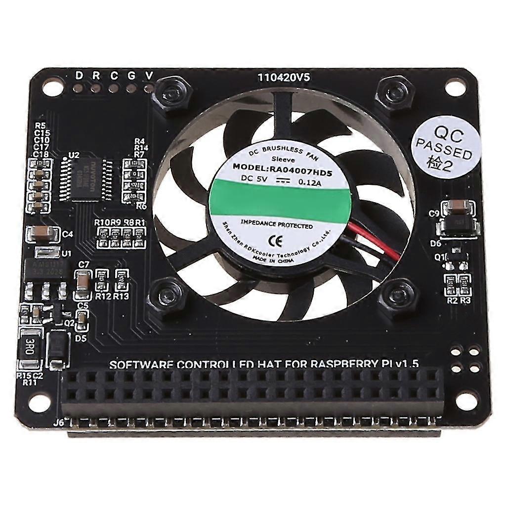 65x57mm Hat Rgb Cooling Hat With Fan For Raspberry Pi 4b/3b+/3b