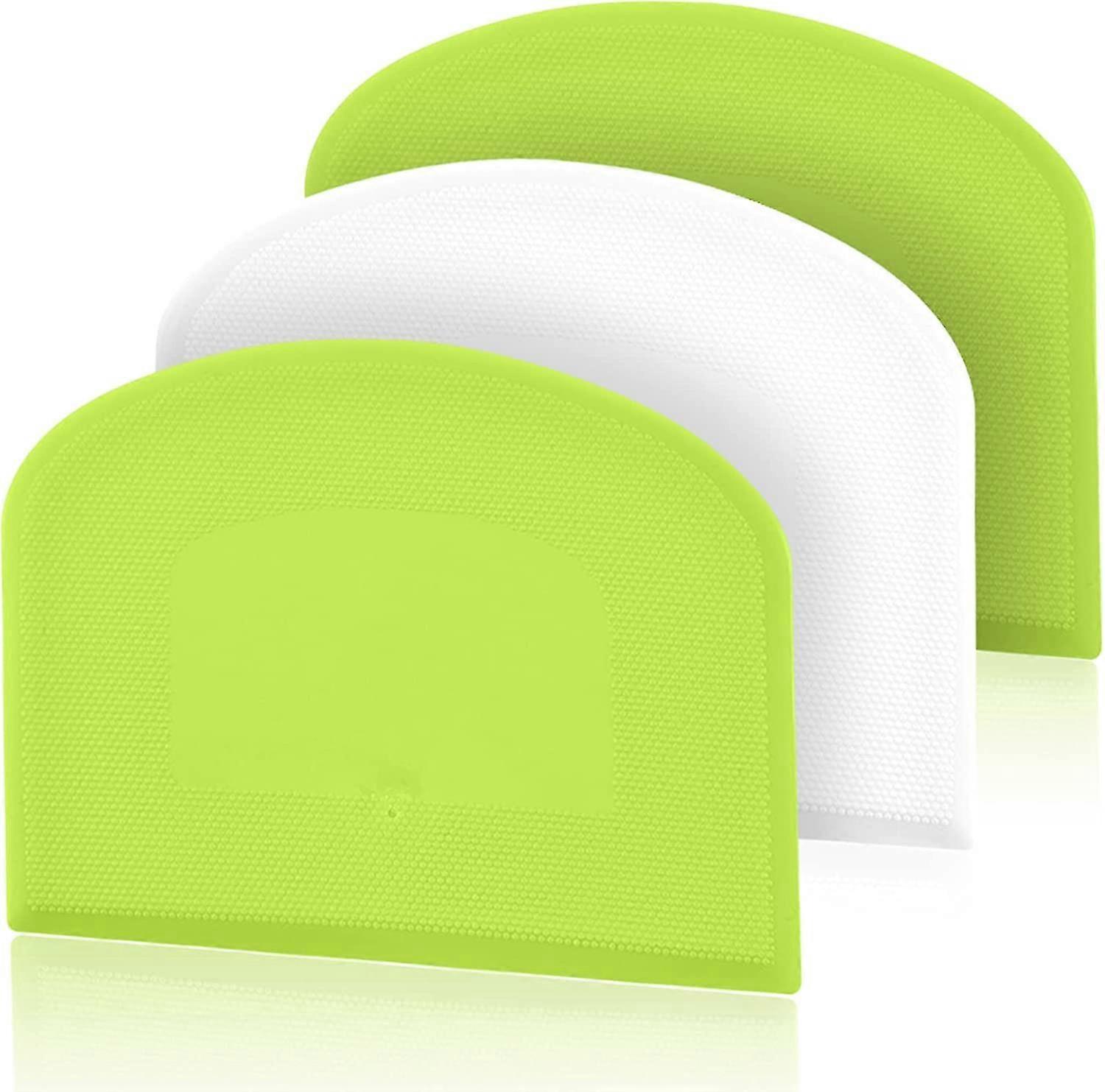 3pcs Dough Scraper Dough Card Dough Cutter Dough Spatula Dough Scraper Card Bpa Free Pe Plastic Flexible Cake Scraper, Sharp Edge Corners Silicone Dou