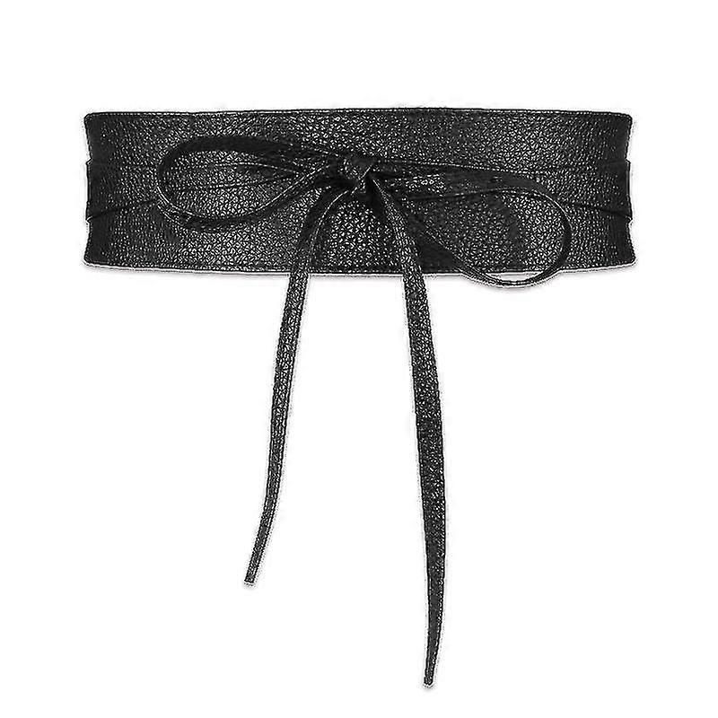 Ceinture large pour femme en similicuir souple, ceinture obi large enveloppante avec nœud papillon