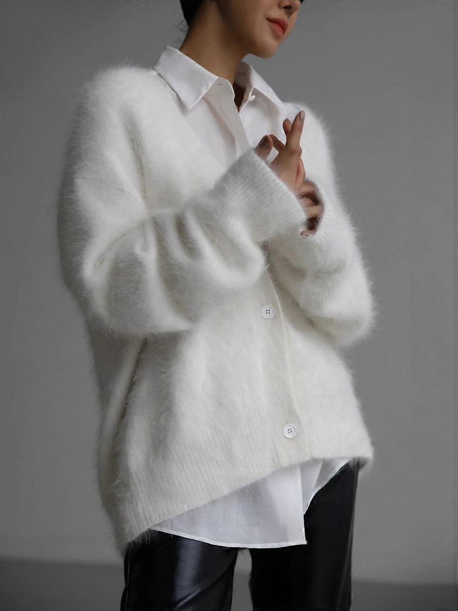Autumn Imitation Mink Fur Knitted Cardigan Women Sweater