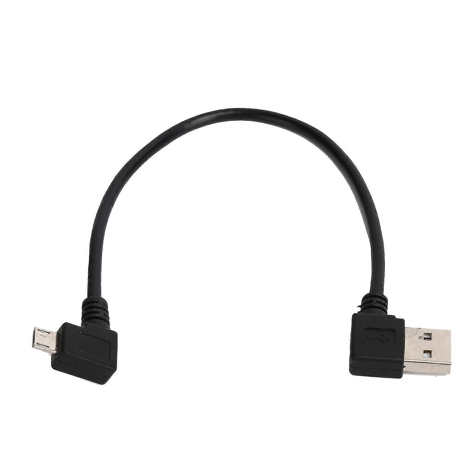 Micro USB Male Data Cable Right Angle Adapter 24cm Black