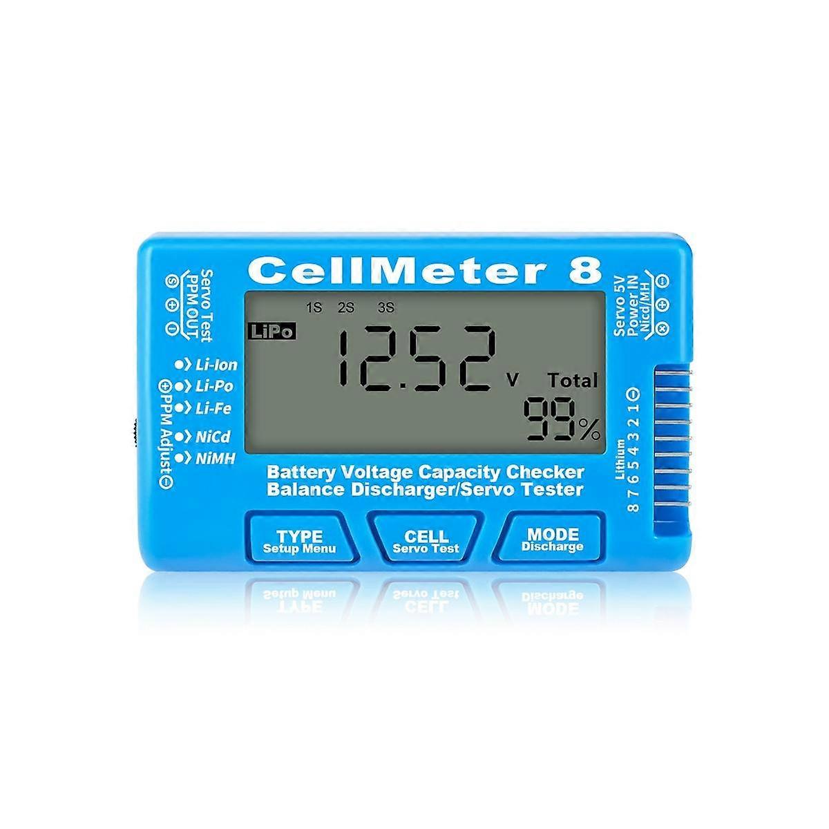 RC Cellmeter 8 Digital Battery Capacity Checker Controller Tester Voltage Tester for - NiMH Nicd Ce
