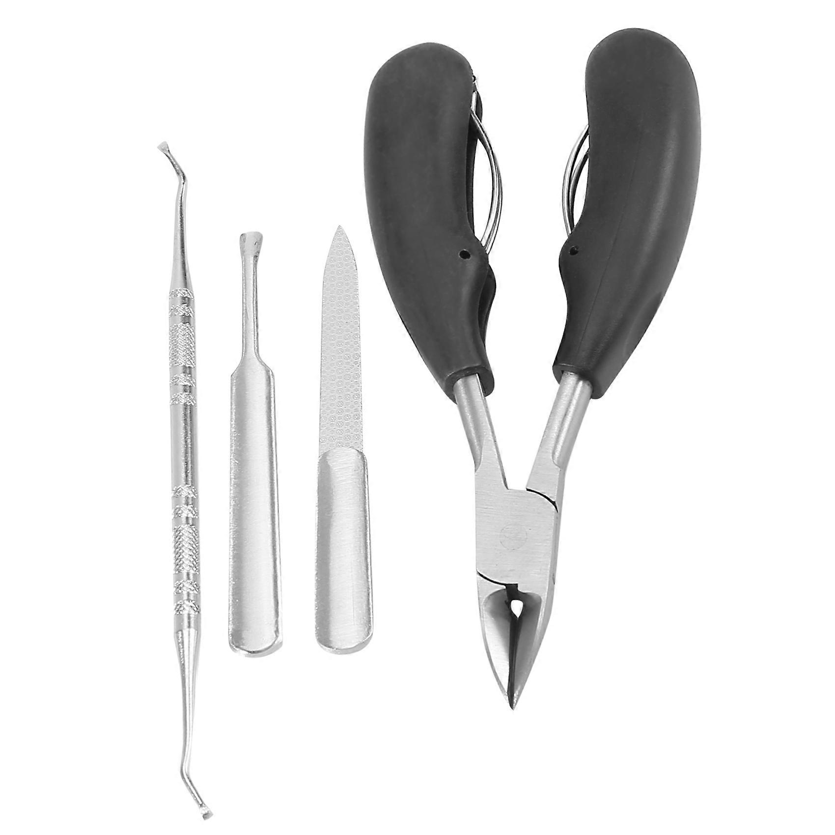 4 Pcs Toenail Clippers, Thick & Ingrown Toe Nail Clippers for Men & Seniors, Pedicure Clippers Toen