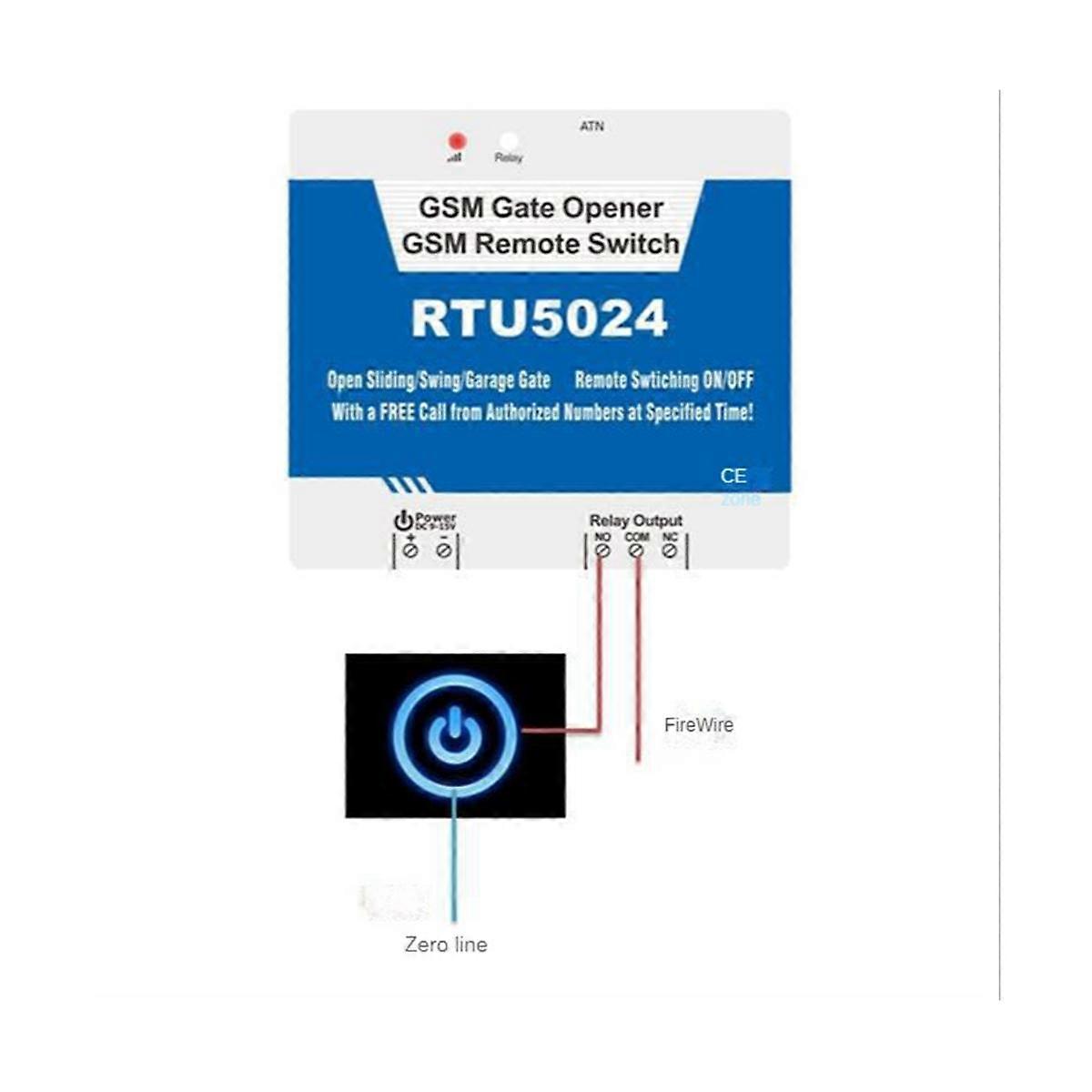 RTU5024 GSM Gate Opener Relay Switch Wireless Remote Control Door Access Long Antenna 850/900/1800/