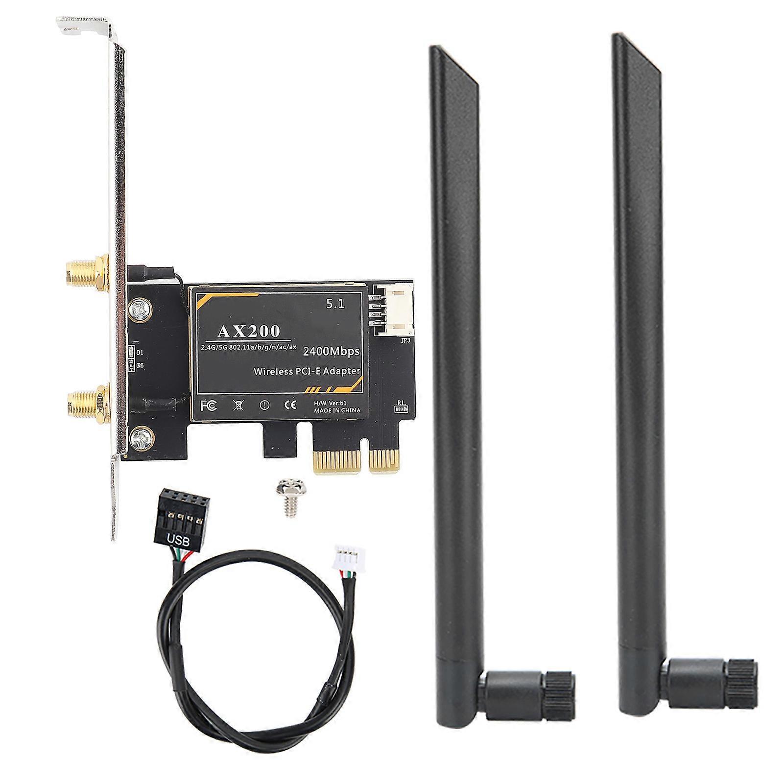 For Intel AX200 5G WiFi Card Dual Band Bluetooth 5.1 PCIE Wireless Card with Antenna for Windows 10 64bit/ for Linux PC Desktop