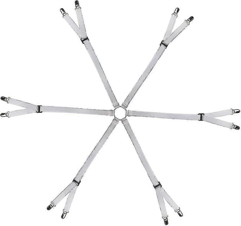 Adjustable Bed Sheet Straps, For Full, Queen, Twin, All Sizes (white)