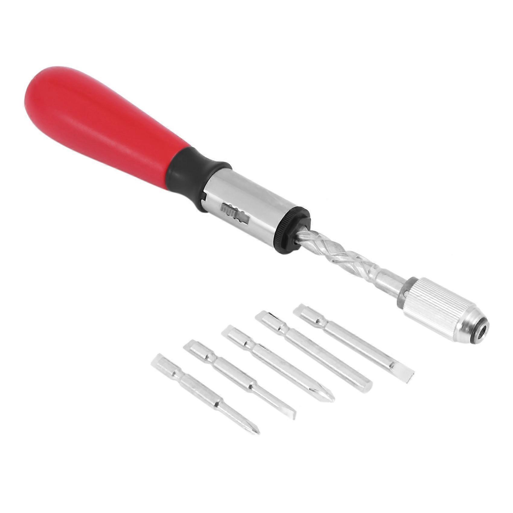 260MM Screw Driver Hand Pressing Ratchet Screwdriver with Slotted and Screwdriver Bits