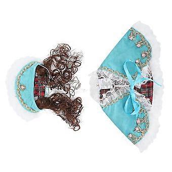 Small Pet Costume Blue Princess Cloak for Dogs and Cats