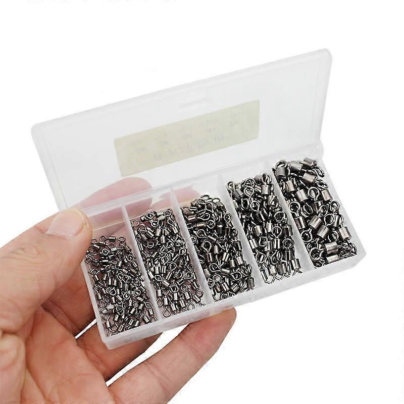 250* Fishing Rolling Barrel Swivel Connector with Box 2-10# Swivels Tackle Set