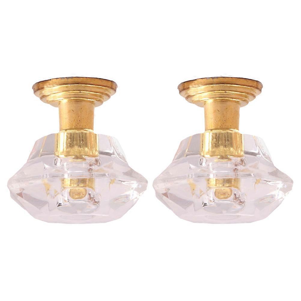 2Pcs Mini Ceiling Lamp Imitation Hanging Lamp Simulation Miniature Furniture