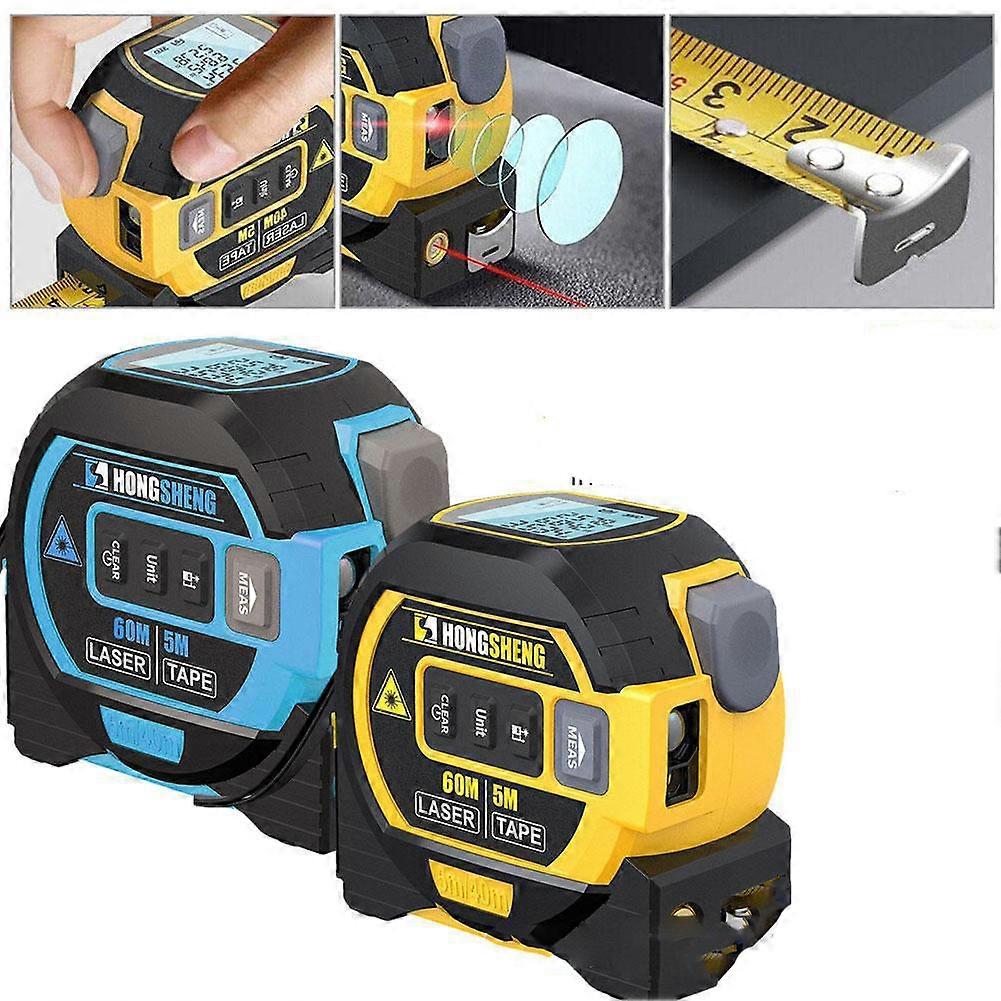 3in1 60M Laser Tape Measure Point Distance Range Finder Tool Measuring Tape