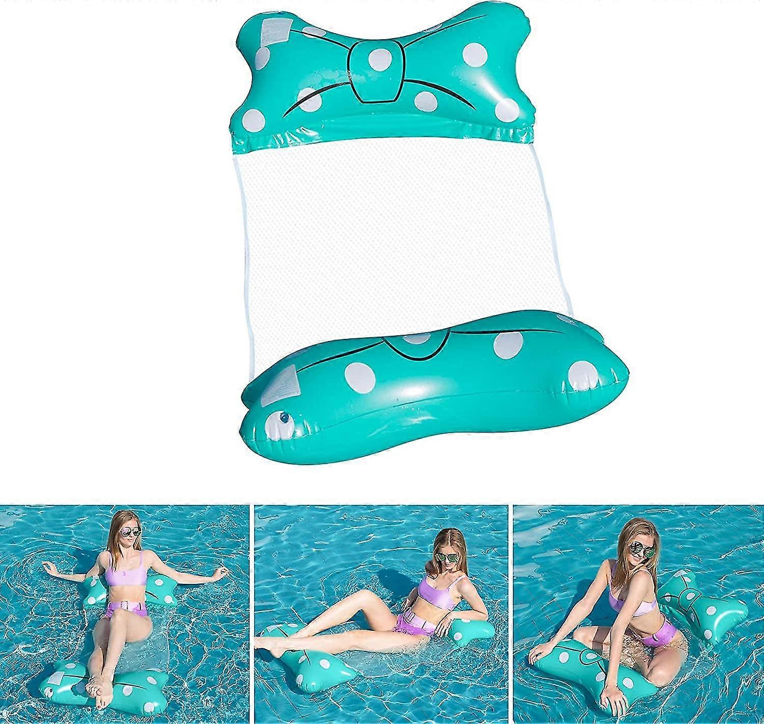 Inflatable Floating Hammock Multi-purpose, 4 In 1 Hammock (saddle, Lounger, Dinghy, Hammock) ((blue Bow)