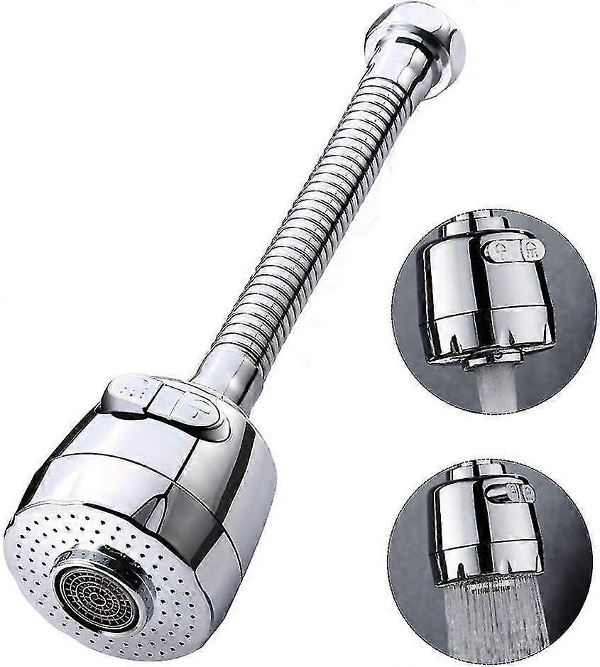 360 Degree Swivel Faucet Aerator,2 Modes Adjustable Shower Head Filter Sprayer(long)