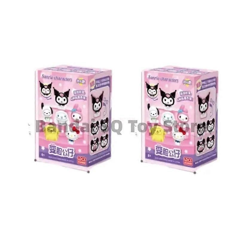 サンリオカワイイチェンジフェイスブラインドボックスシナモロールポチャッコマイメロディハローキティクロミポンポンプリンアニメモデルアクションフィギュア