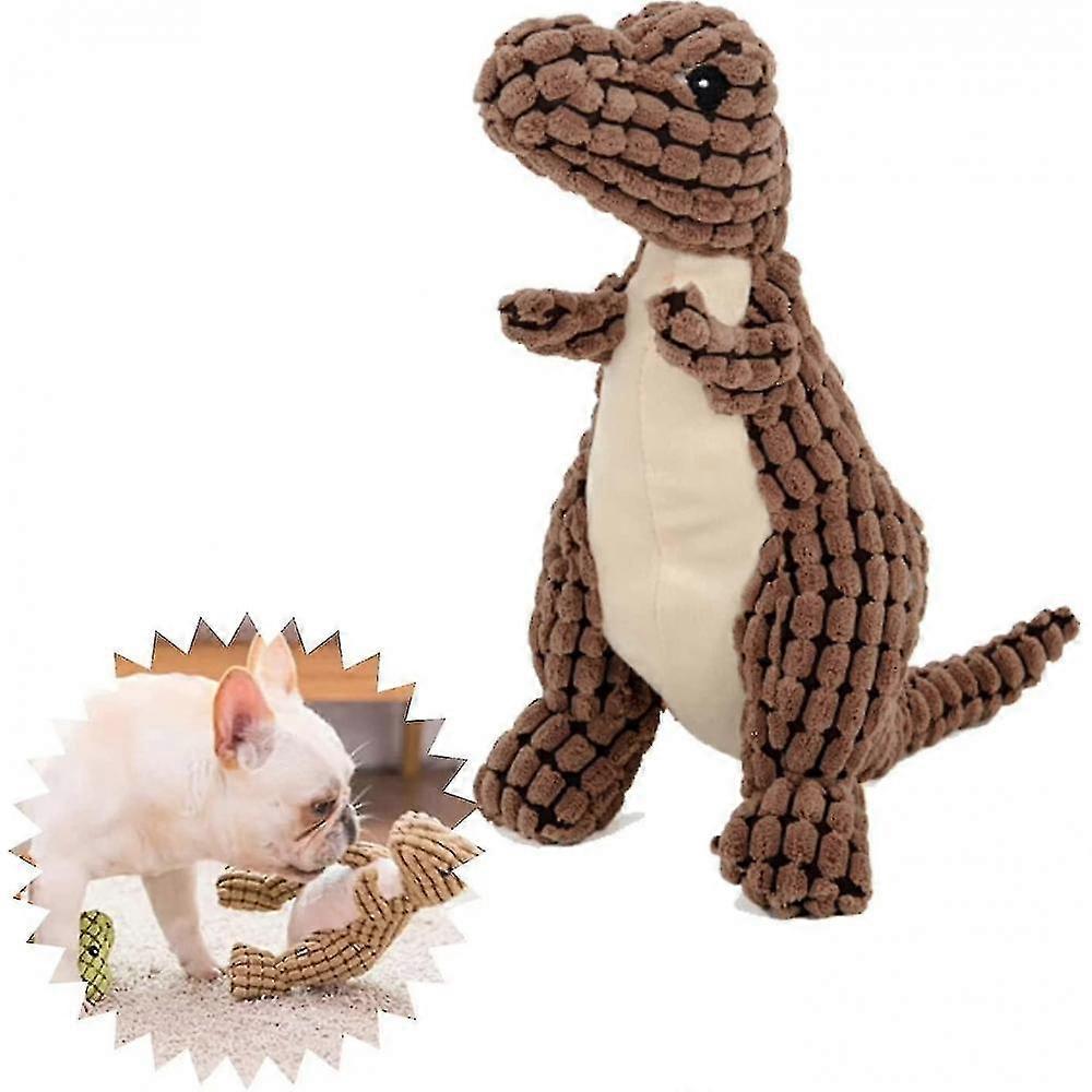 Indestructible Robust Dino, Squeaky Dog Toys For Aggressive Chewers, Unbreakable Stuffed Plush Dog Toy CTC