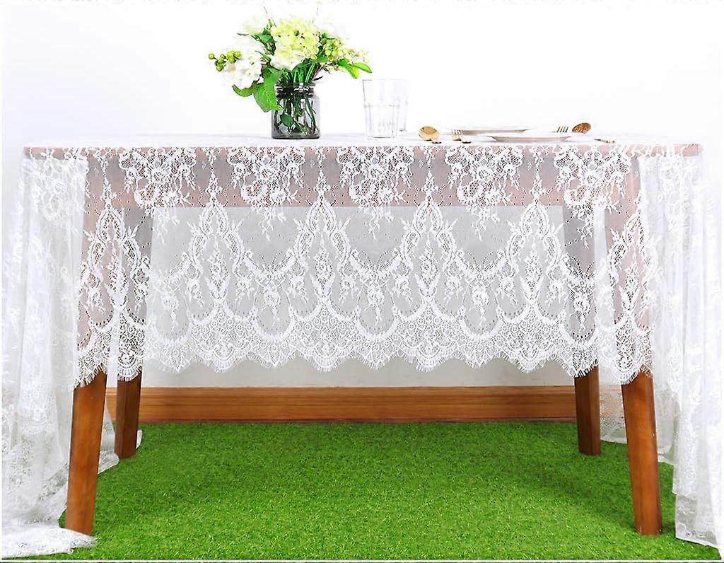 Vintage Lace Tablecloth - Small Lace Rectangle Tablecloth or Table Runner
