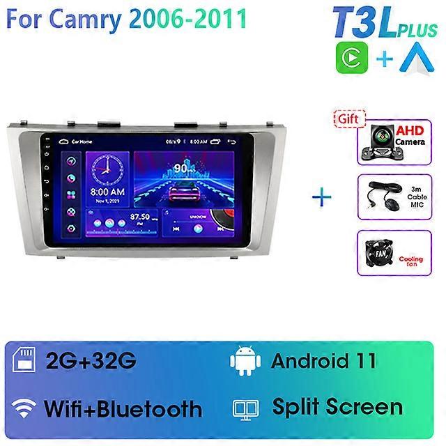 2 DIN Android 11 カーラジオ トヨタ カムリ 6 XV 40 50 2006 - 2011 マルチメディア ビデオ プレーヤーNavigaion GPS Carplay 自動 IPS ステレオ