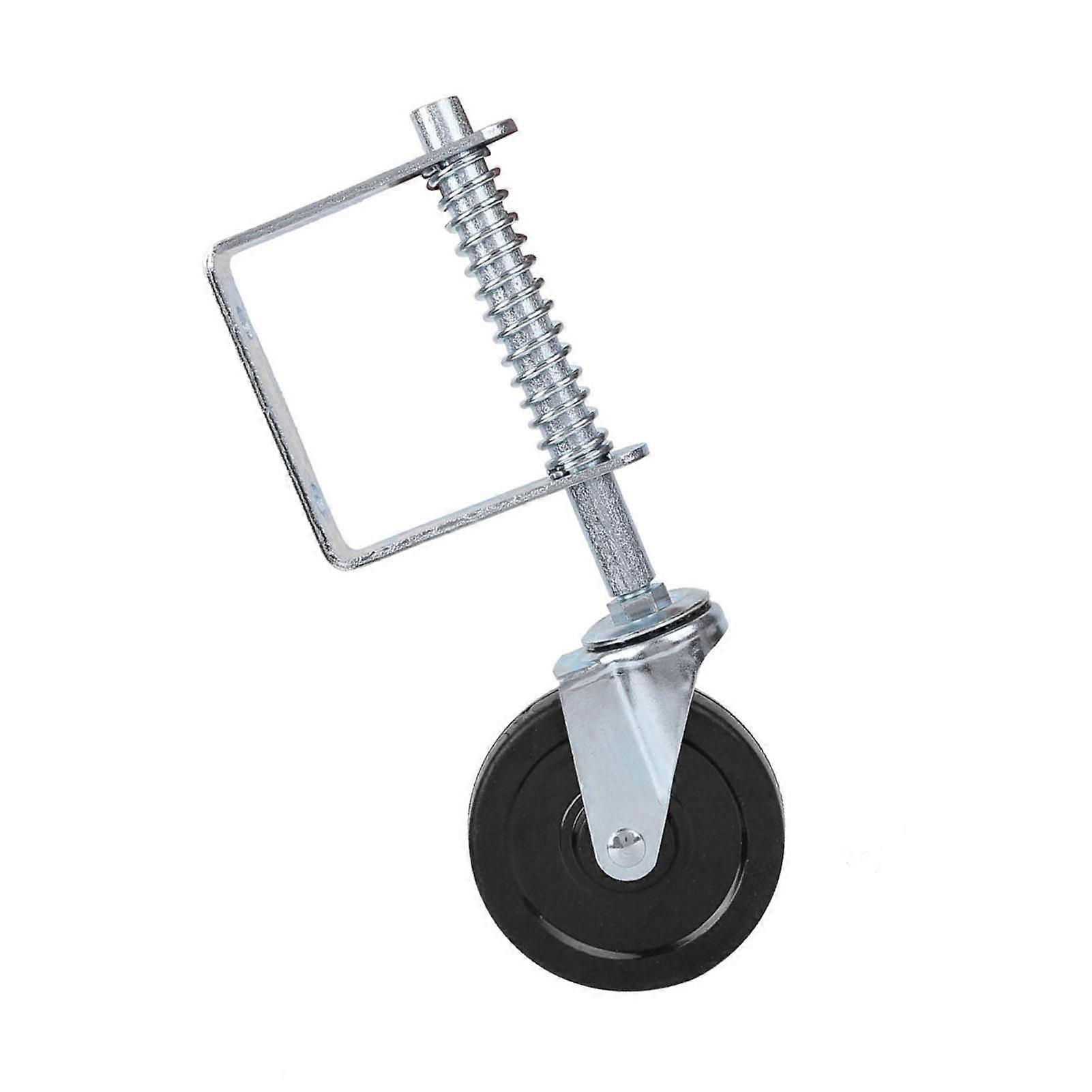 Rubber Spring Loaded Swivel Caster Gate Wheel Heavy Duty 110lbs Load Capacity 4inch