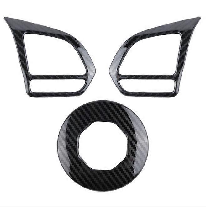Car Metal Carbon Fiber Steering Wheel Cover Trim Decoration Frame for MG ZS EV HS MG6 MG5 EZS 2018-2021 Accessories