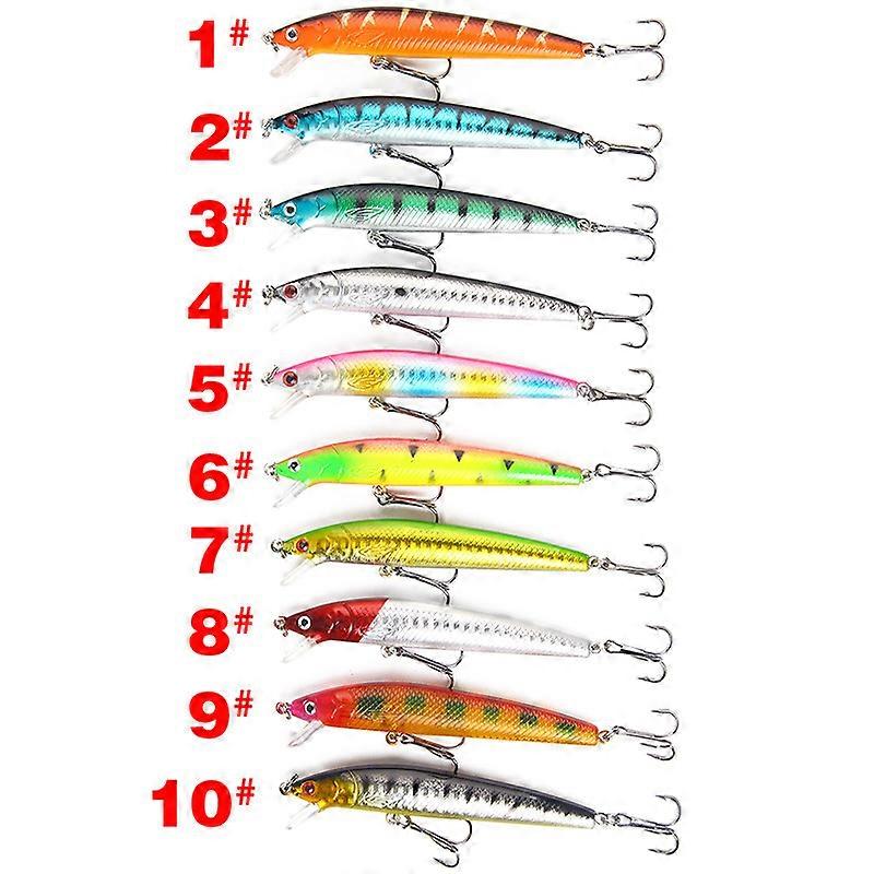 10cm bionischer Köder Fischköder lebensechte Fischform bionischer Köder 3D Augen Doppelhakenköder 10 Stück
