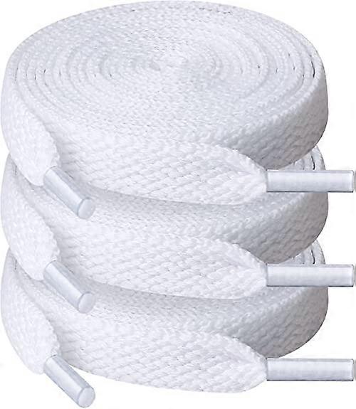 3 Pairs Shoe Laces, 10mm Wide Flat Shoelaces for Sneakers, Running, Adults, Kids