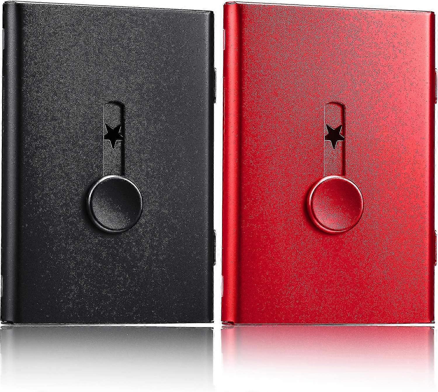 2pack Business Card Holder, Thumb-drive Business Card Case Slide Out Business Card Holders