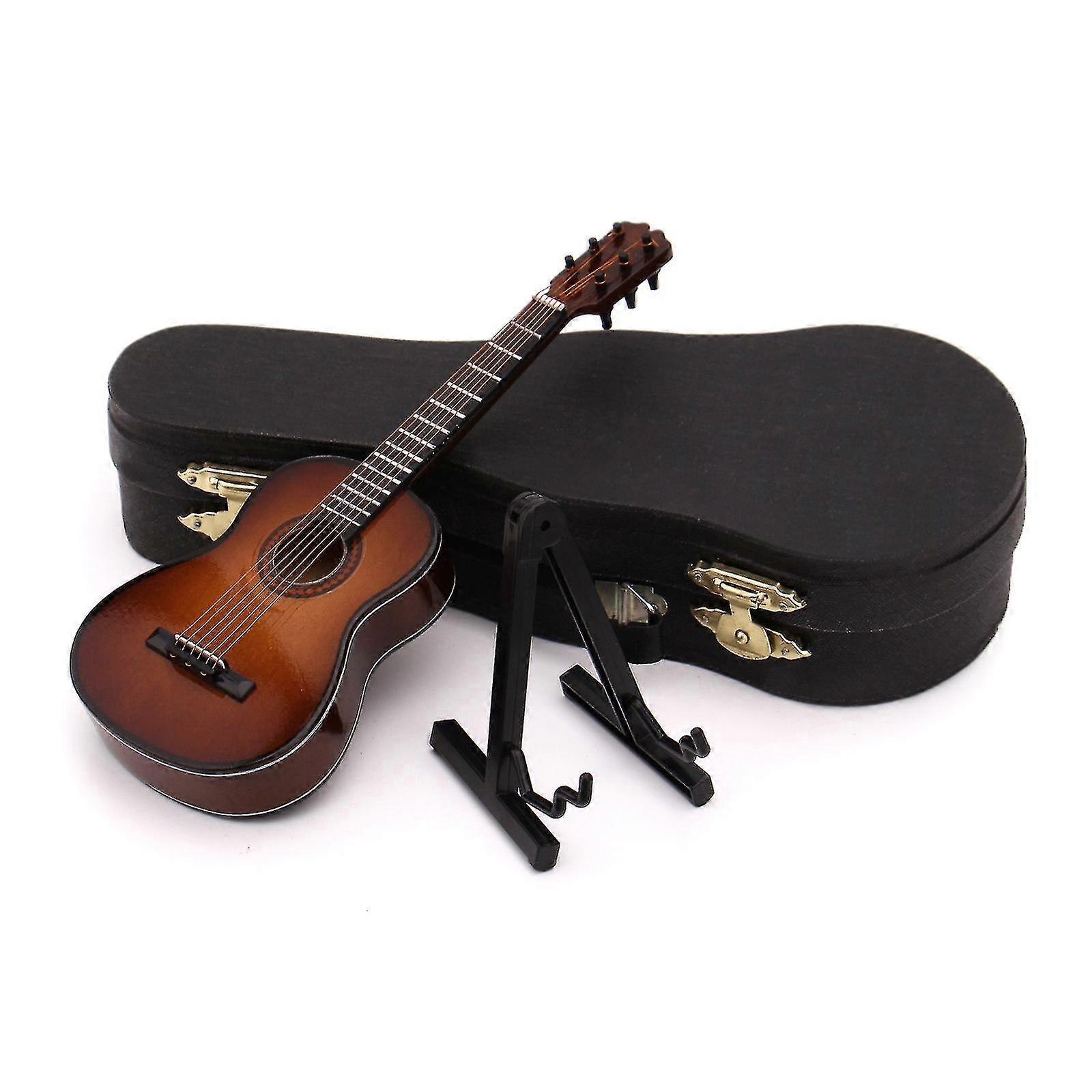 Exquisite Mini Guitar With Stand & For Case Ornaments Home Display Decor Lovers