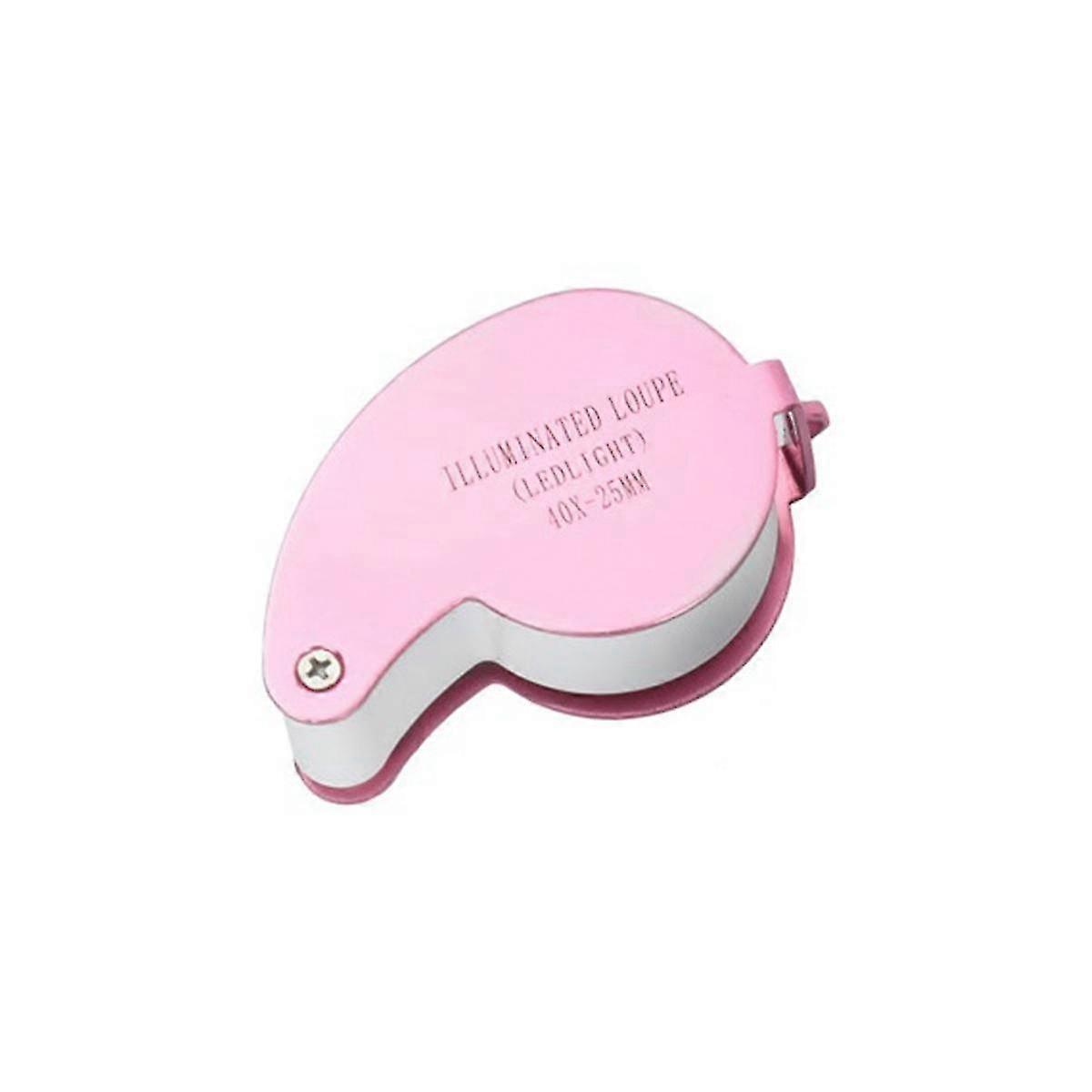 40 Times Double Led Lamp Folding Magnifying Glass Is Suitable For Jade Jewelry Collection And Appreciation Pink