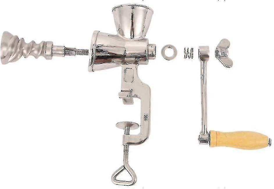 Manual Grain Grinder, Table Clamp Design Cereal Corn Mill Powder Machine With Wooden Handle, Home Kitchen Tool Stainless Steel Coffee Grinders For Soy