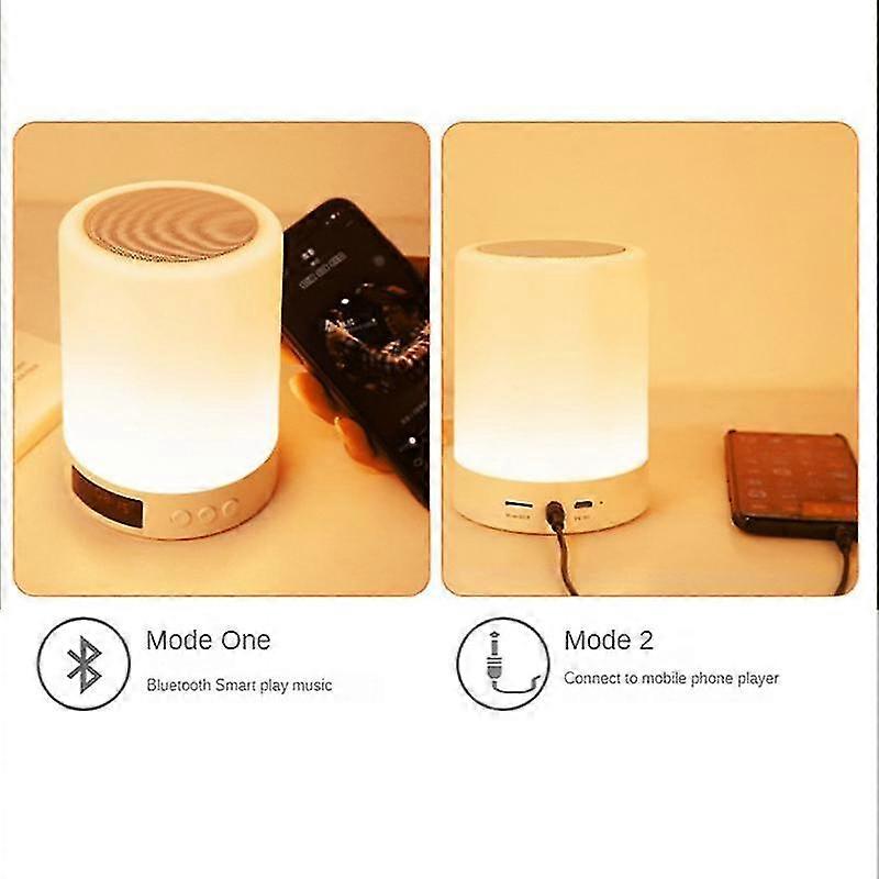 Night Light Bluetooth Speaker Portable Wireless Tf Card Bluetooth Speaker Touch Control Color Led Bedside Table Lamp