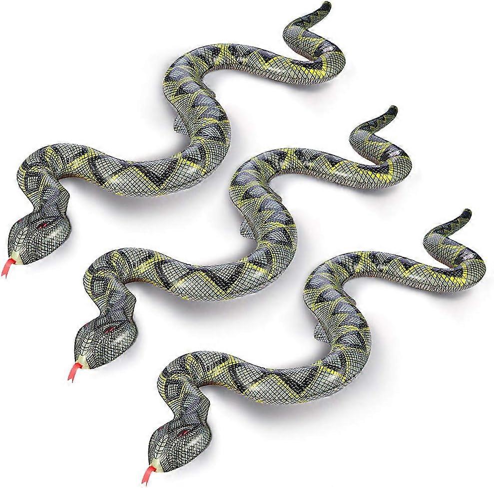 Kensty serpent gonflable 3PCS faux serpent animal piscine flotte Blow Up Snakes pour piscine de jard