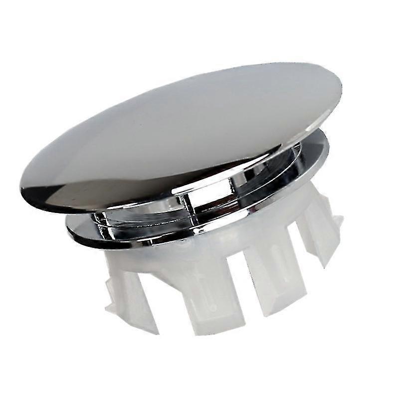 1pack Bathroom Basin Sink Round Tidy Trim Chrome Round Overflow Cover Rings Hole Replacement Ceramic Pots For Home,sink,bathroom,kitchen(single Layer)