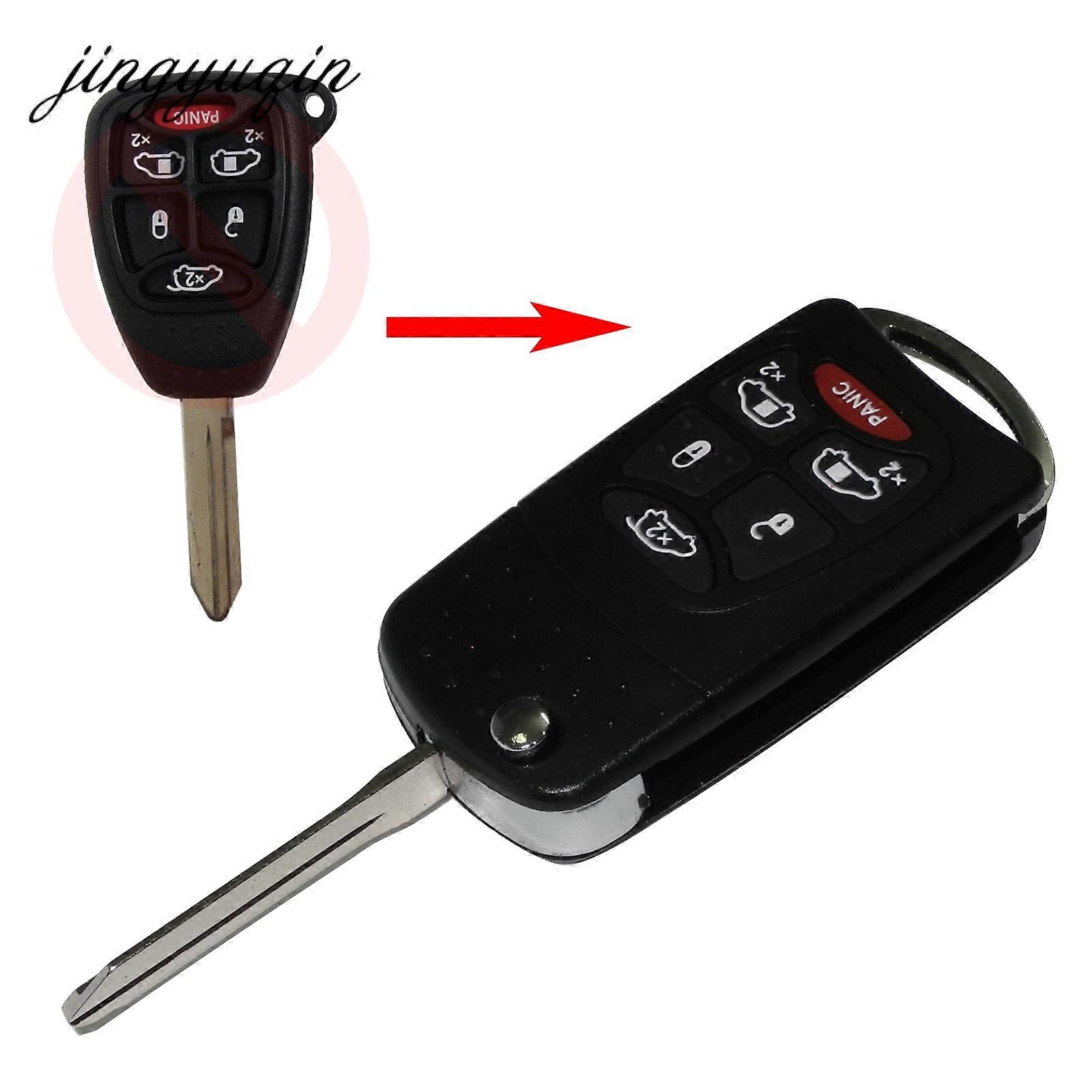 Folding 6 Buttons Flip Remote Key Case Shell for Chrysler Town Country For Dodge Grand Caravan Jeep Commander