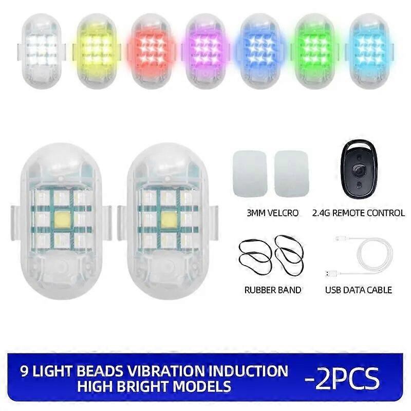 Wireless Remote Control LED Strobe Light RGB Flashing Warning Light for Car Auto Motorcycle Bike Drone Scooter Tail Lights