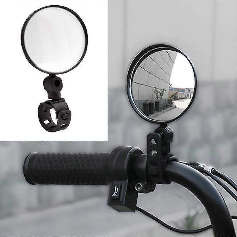QX Universal Bicycle Rearview Mirror Wide Angle Convex Reflector 360 Rotation Adjustable Motorcycle Silicone Handle Rearview Mirror