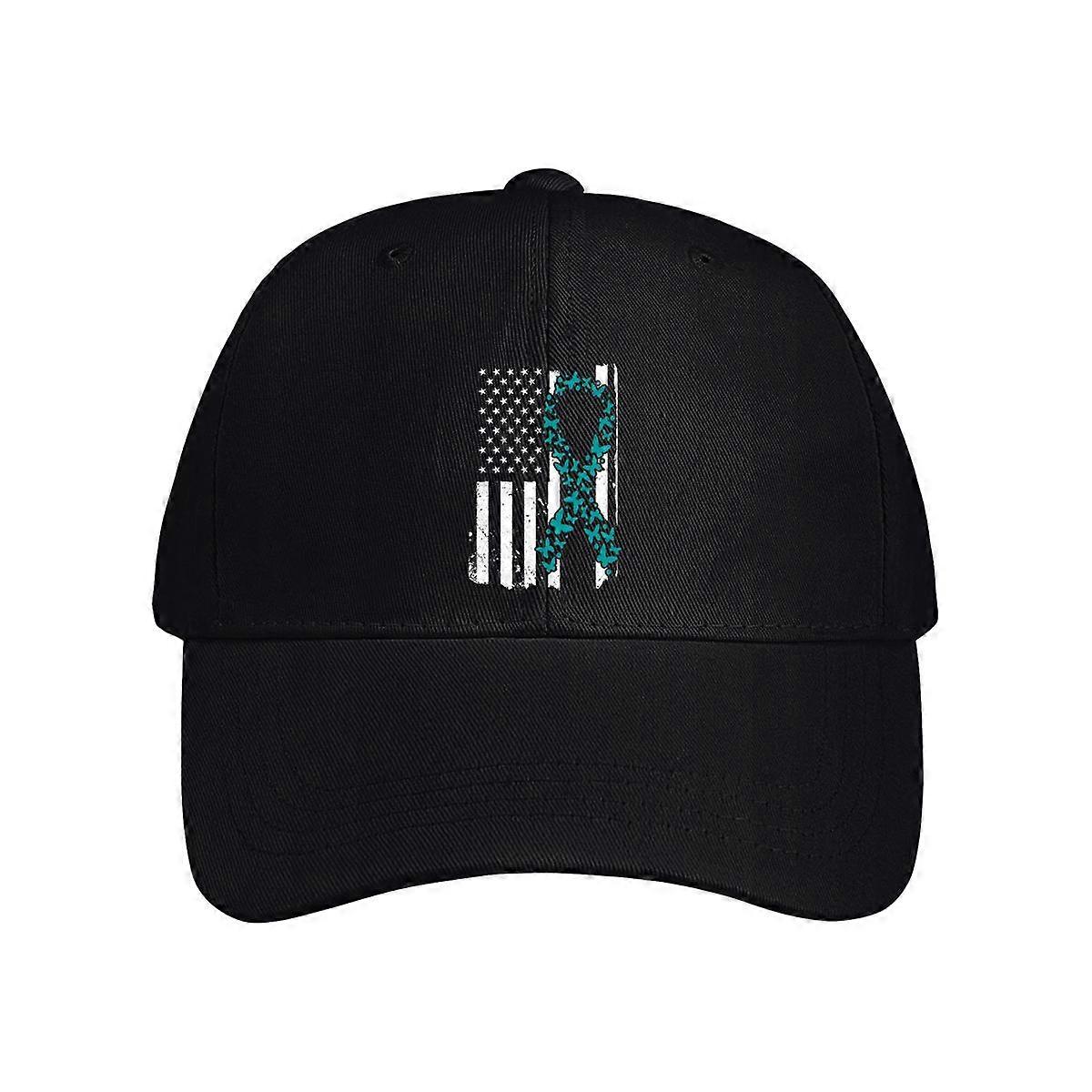 Ovarian Cancer Us Flag Baseball Cap