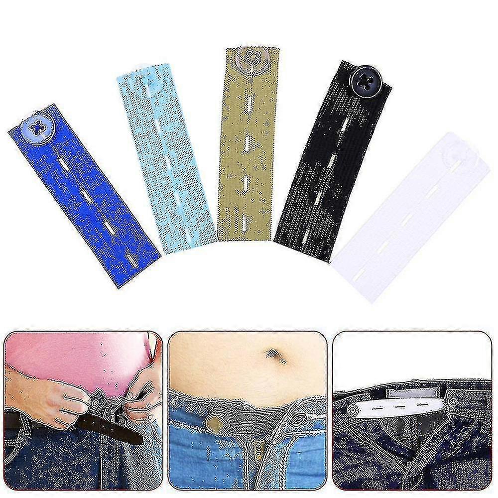 Elastic Button Waist Extender Trousers Jeans Expander Waistband Button