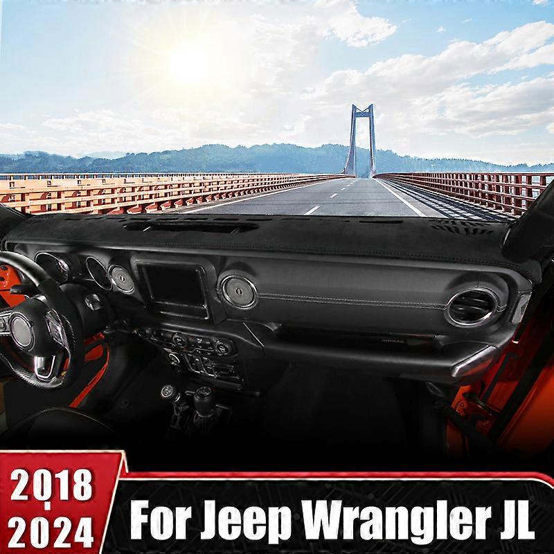 Pro Jeep Wrangler JL 2018 2019 2020 2021 2022 2023 2024 Krycí rohož na palubní desku automobilu Anti-UV protiskluzové podložky Příslušenství chrániče
