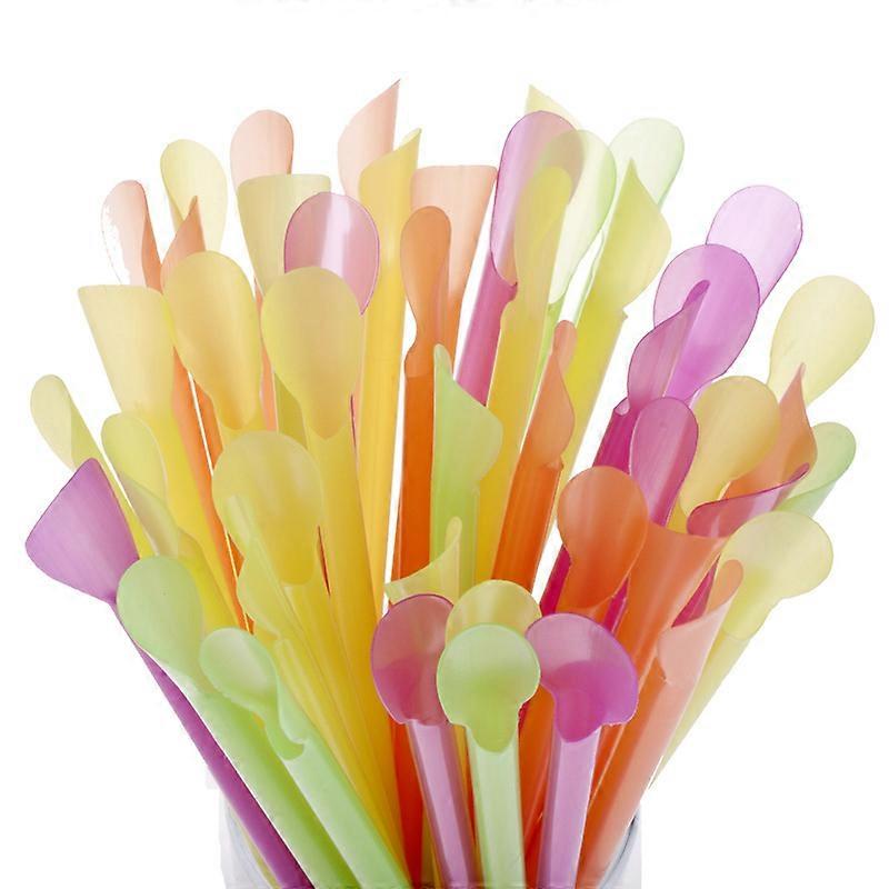 Gefertigte Fun Cone Spoon Strohhalme, 500 Stück, sortiert - Rot, , Gelb, Grün 100% 2023 Hot 2024 Neu