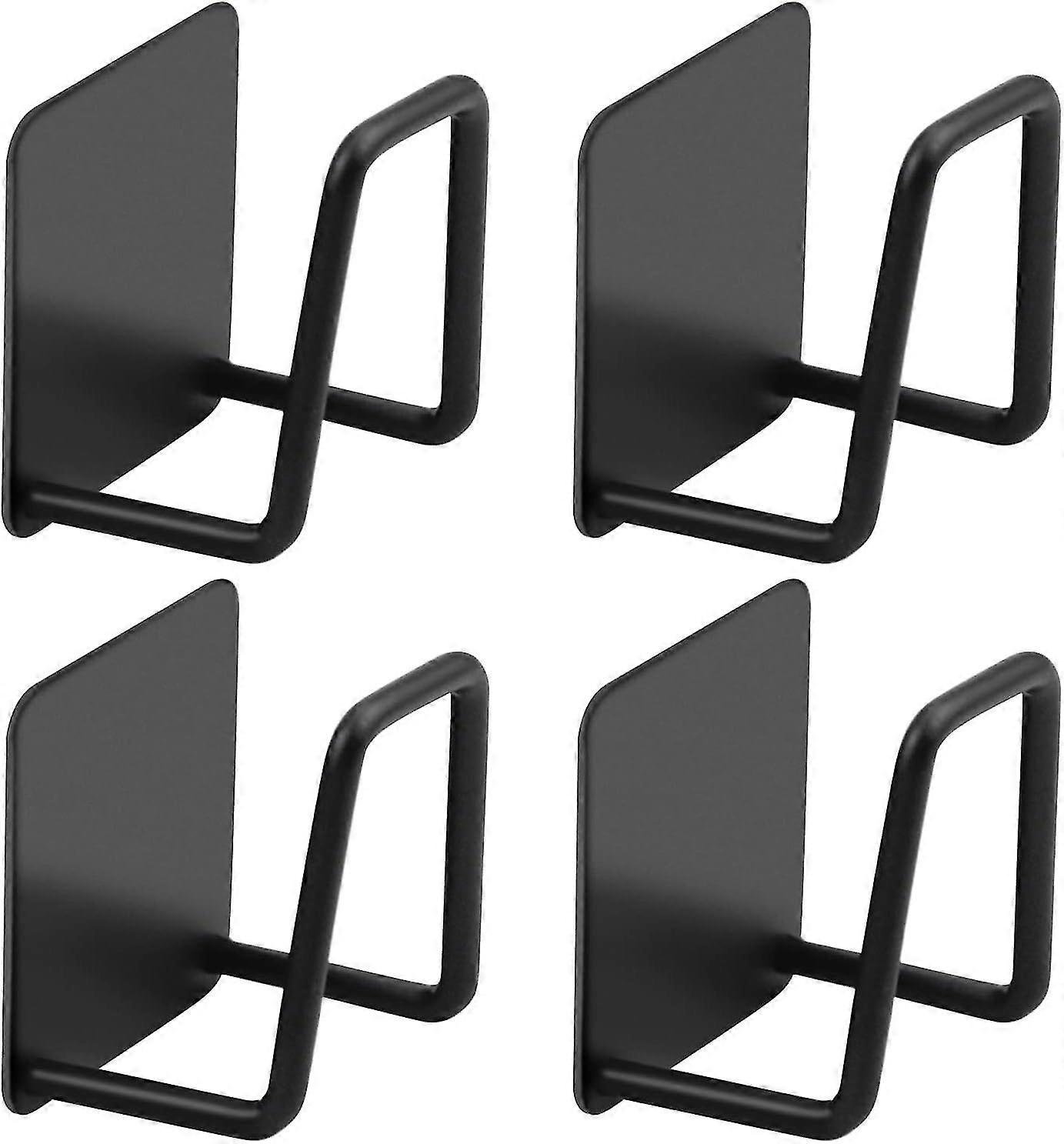 4 pakke sort svampeholder, selvklæbende rustfrit stål vandtæt svampevaskholder til køkkenvask caddybørste og grydelåg