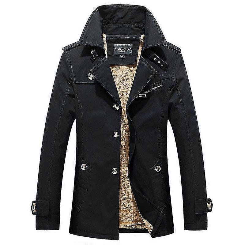 Men Coat Velvet Mid-length Slim