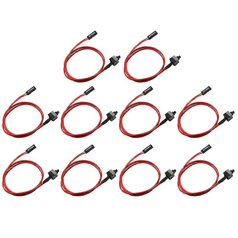 10Packs 2 Pin SW PC Power Cable on/Off Push Button Computer Switch Wire 1m-3m